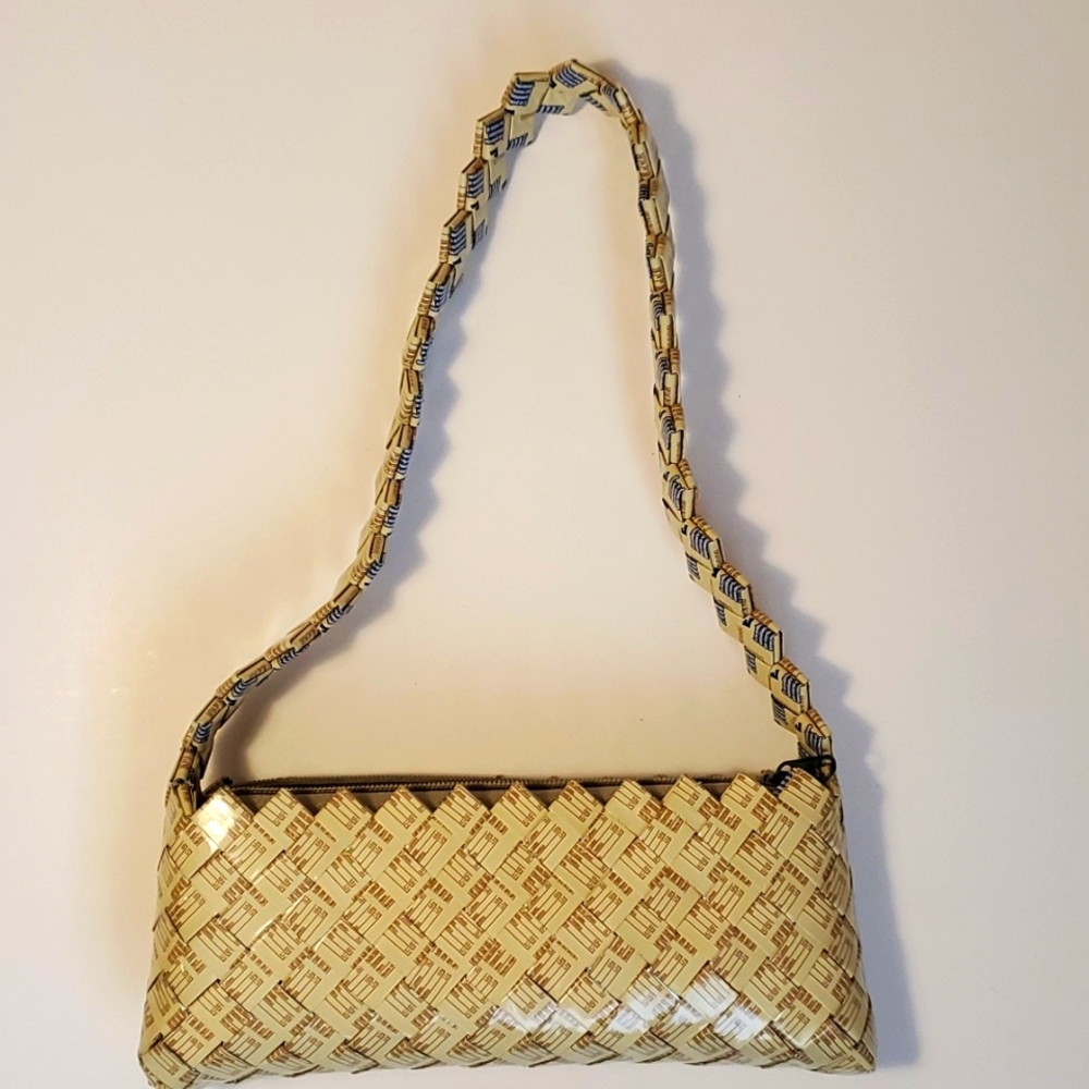 Woven Handmade Wrapper Upcycled Shoulder Bag